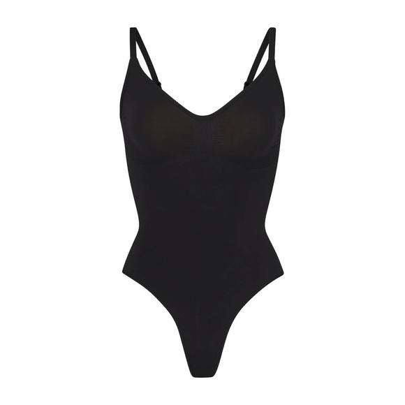 SKIMS SEAMLESS SCULPT THONG BODYSUIT SHAPEWEAR ONYX BLACK SIZE SMALL /MEDIUM - Picture 2 of 10